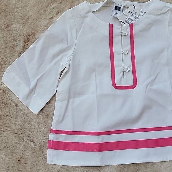 JANIE AND JACK WHITE WITH PINK SWIM COVER-UP TUNIC, NEW! - Picture 2 of 8